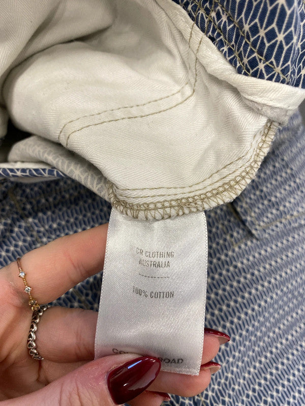 Fabulous country road navy men’s pattern chino shorts W34 AG005