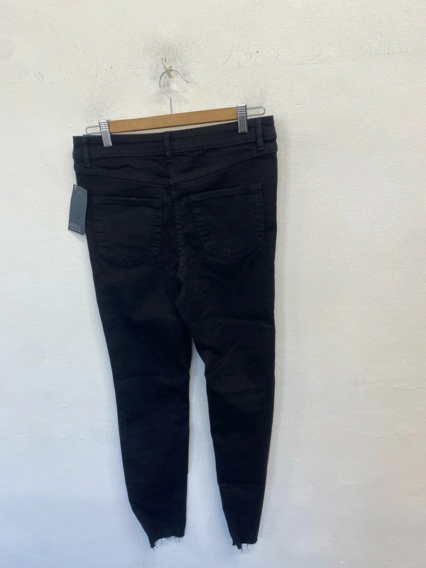 Lovely papaya black ankle grazer jeans UK 12 AO001