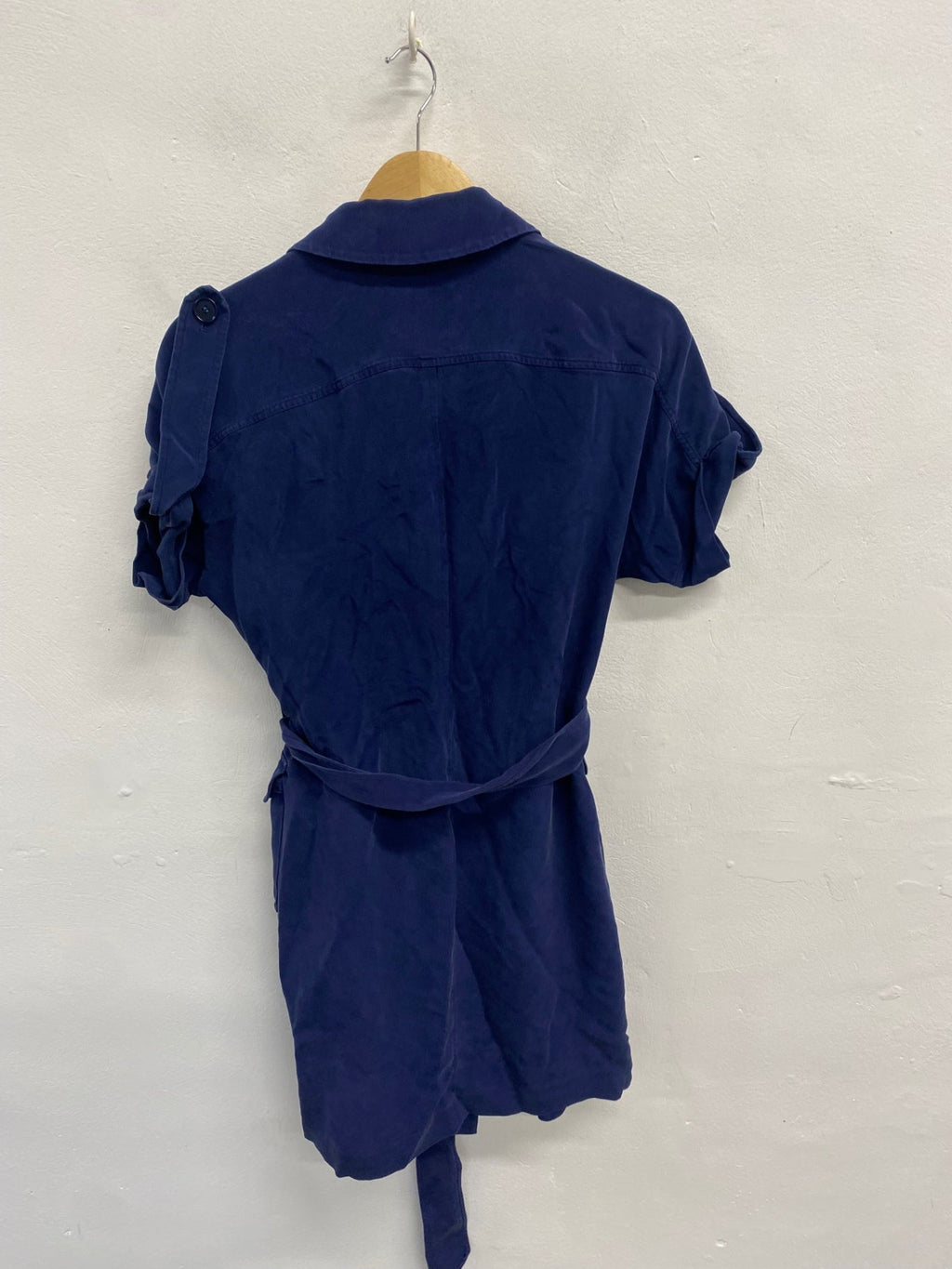 Fabulous Jaeger Shirt Dress Uk 10 Navy button belted SA514