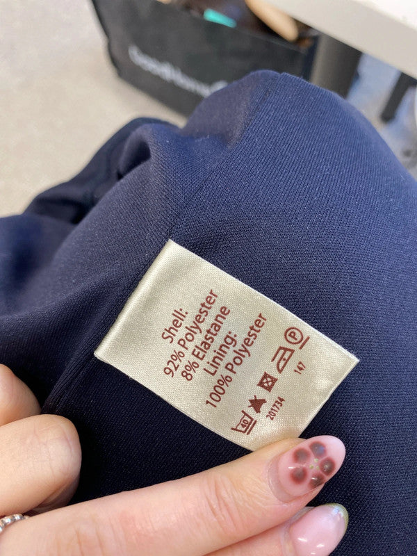 Lovely phase eight navy cream floral cowl neck dress UK 14 KM005