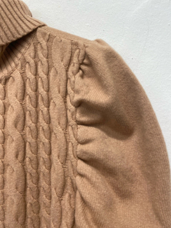 Girl In Mind biscuit beige cable-knit dress UkL LK009