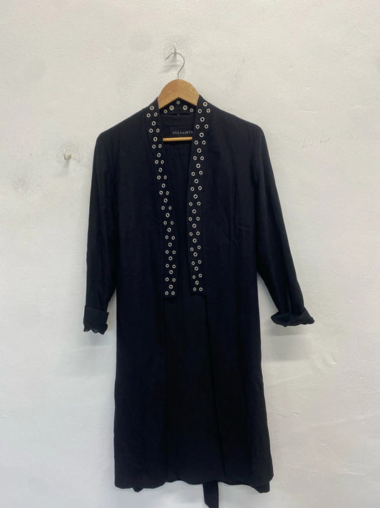 Stunning AllSaints kady kimono in black with tie belt UK m SSOO2