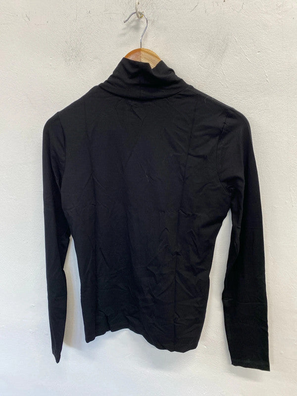 Fabulous fine black classic turtleneck jersey Uk14 Asos New JR001