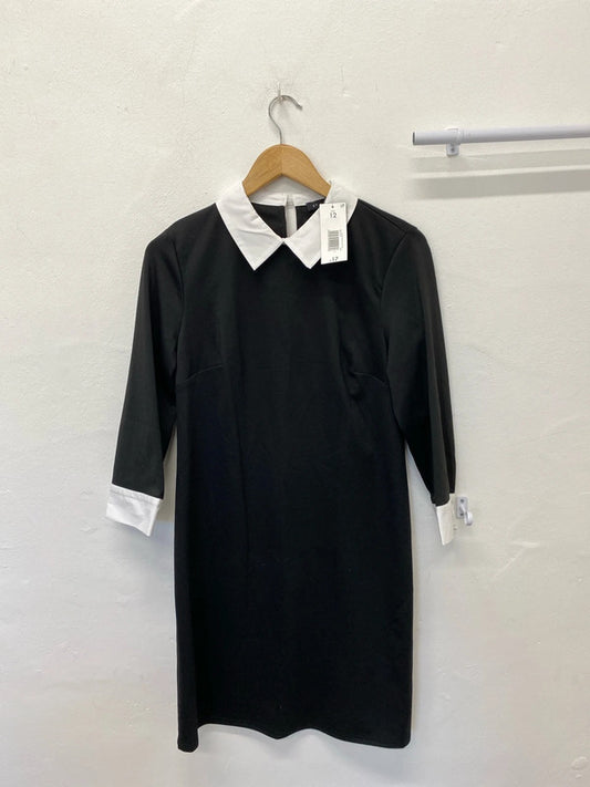 Fabulous Et Vous classic collared dress Uk12 Wednesday Adams’s AO001
