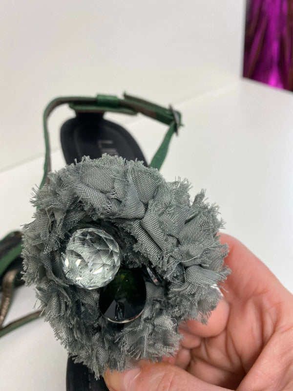 Fabulous Liberitae Rich Green small wedge sandal Uk4 MM005