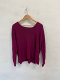 Stunning Eileen Fisher cotton Knitted jumper Uk 10 Fuchsia SO560