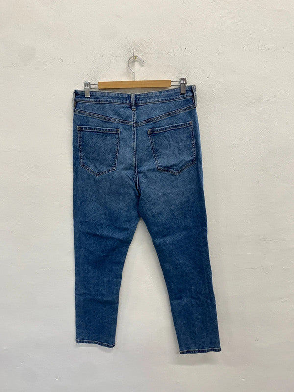 Lovely F&F slim high rise ankle grazer jeans UK 14 L JW002