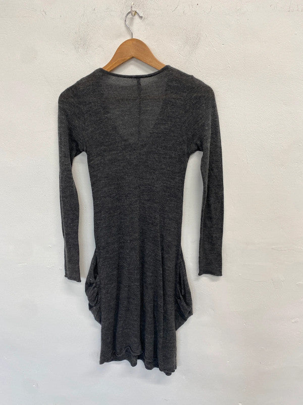 Stunning E.bryde grey alpaca long sleeve dress midi UK 10 SD002