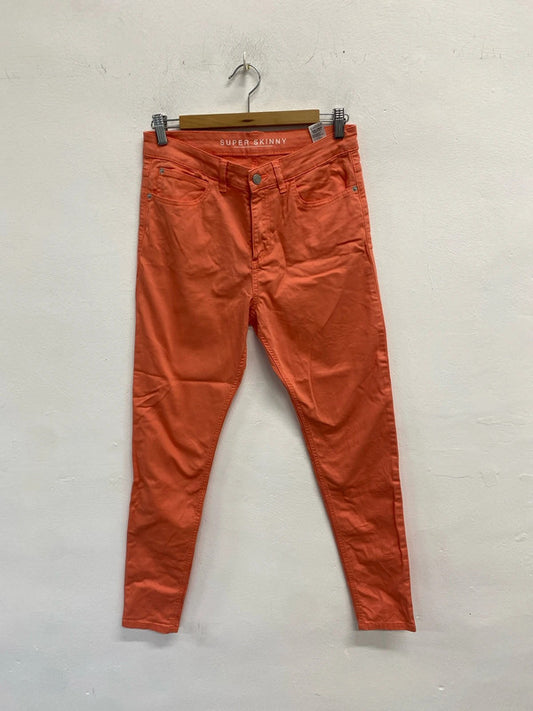 Lovely M&s super skinny long coral jeans UK 10 HA001