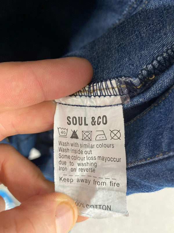 Gorgeous denim Soul&Co mini dress pop studs L MS002