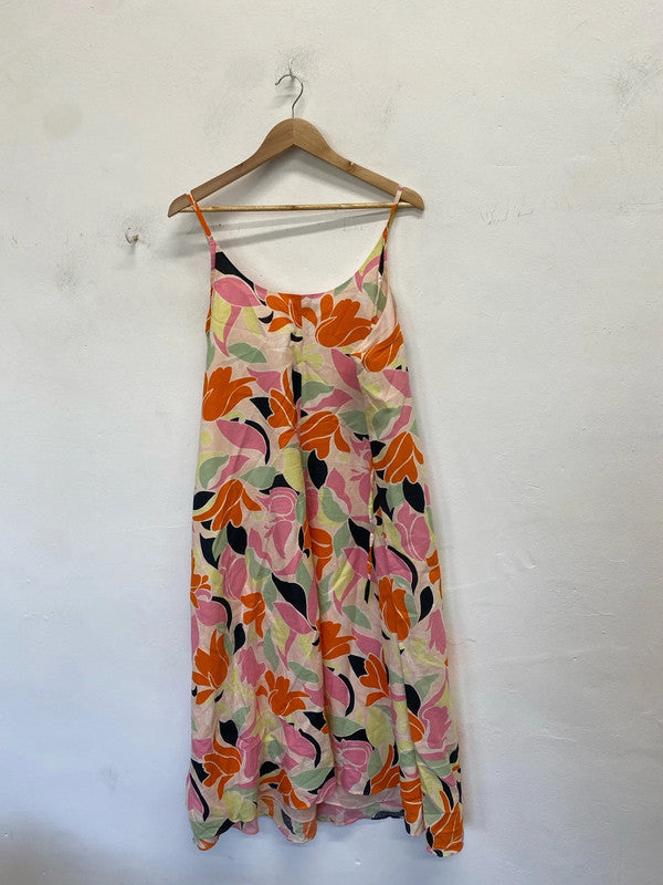 Lovely M&S floral multicolour slip dress summer UK 20 NC001