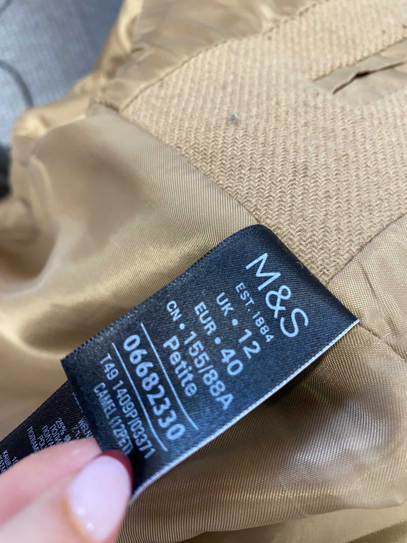 Stunning Autograph petite Longline UK 12 Tan wool blend CT551