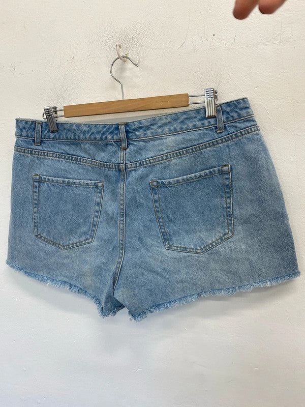 Fabulous Very Super flower power shorts denim Uk16 GW001