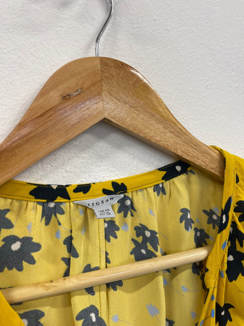 Fabulous Jigsaw oriental wrap Blouse Uk10 Yellow KC528
