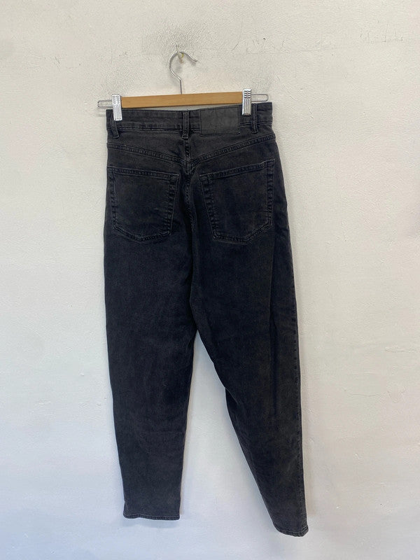 Lovely black mom jeans h&m black UK 8 LH002
