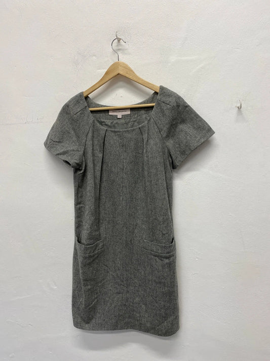 Stunning French Connection classic grey dress Uk8 wool blend AG006