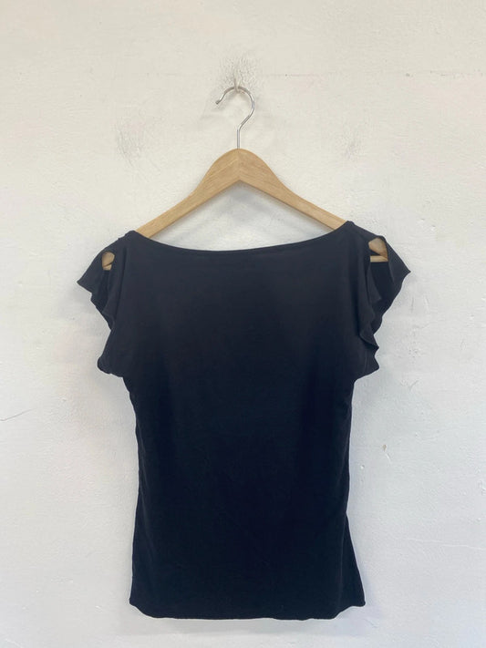 Per Una Stylish Black Evening Top UK 10 LW005