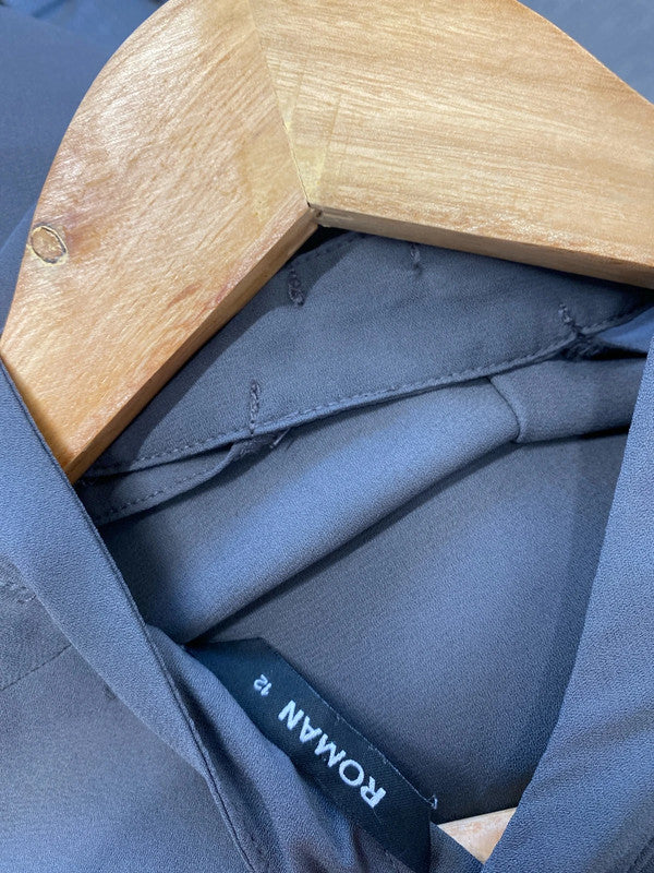 Fabulous Grey Roman classic top Uk12 high neck SG090