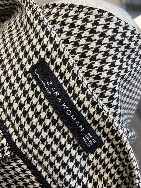 Lovely Zara houndstooth wide leg trousers UK XS AE001