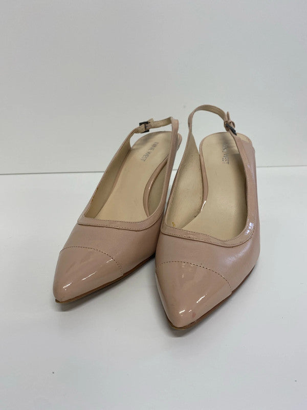 Fabulous Nine West Leather nude sling back shoes Uk7 KM005
