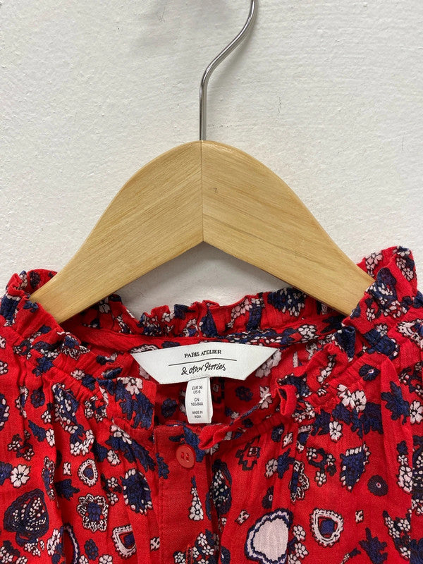 Absolutely stunning & other stories spanish red paisley dress Uk8 SN002