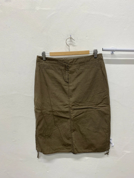 Fabulous Khaki pencil skirt cargo Y2K Next Uk12 AGS01