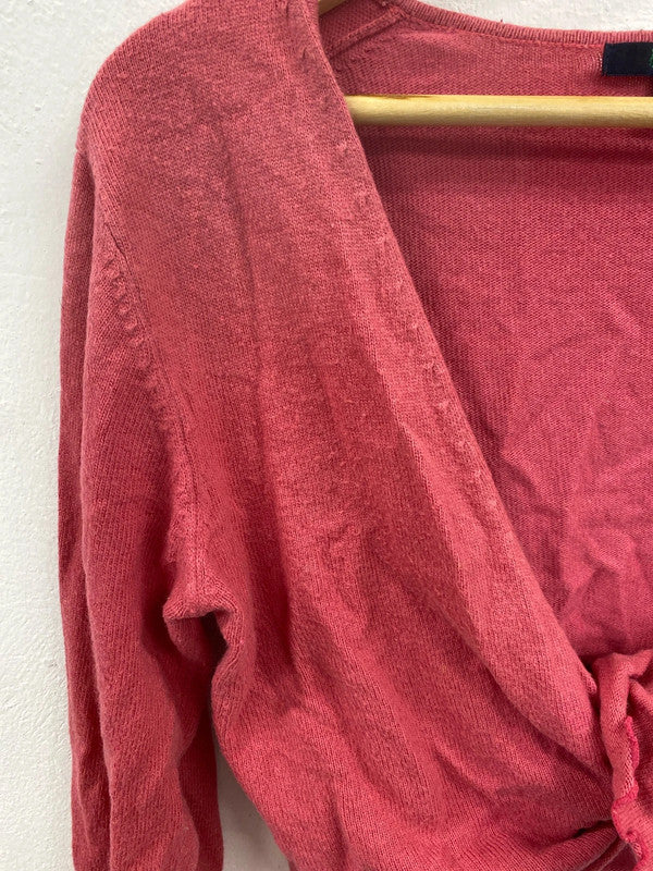 Boden Fabulous Pink Crop Wrap Cardigan UK 8 MM005