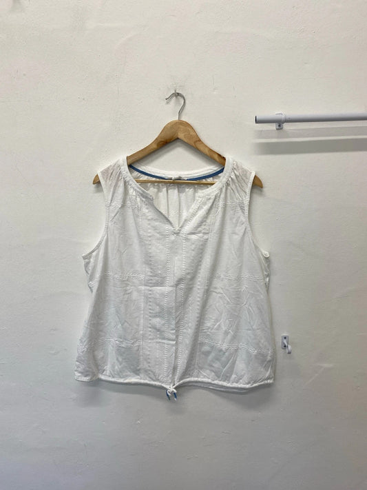 Fabulous White Stuff pure cotton summer sleeveless top Uk18 Kn002