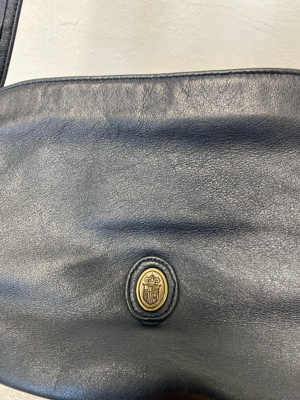 Fabulous Italian leather navy handbag vintage chic CF002