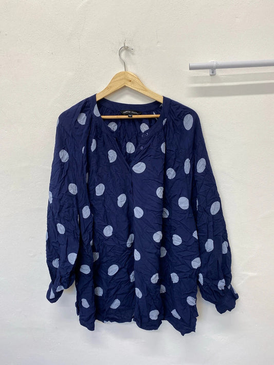 Fabulous Capsule artsy blouse tunic Uk26 Navy & blue IM001