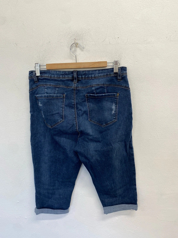 Lovely denim & Co Primark pedal pusher shorts UK 16 IM001