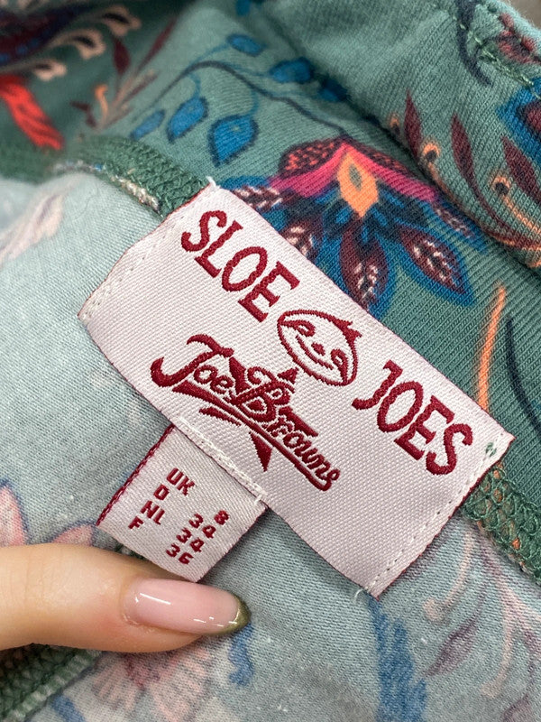 Lovely sloe Joe browns green pattern flare leggings UK 8 MM005