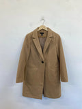 New Look Stylish Latte Overcoat UK 12 CJ001