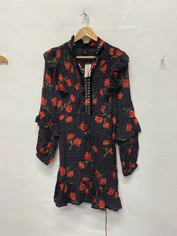 Fabulous polka dot River Island Uk8 romantic dress New Km004