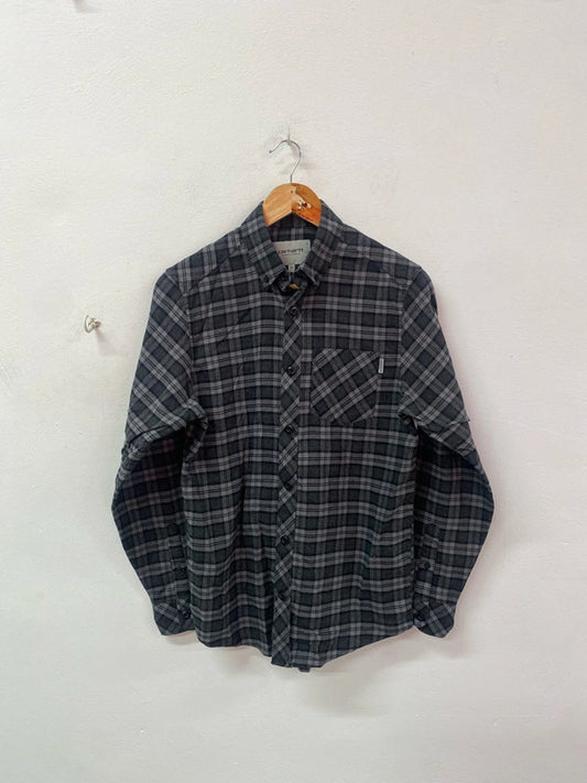 Classic Carhartt check Oxford button down Shawn shirt XS grey CN001