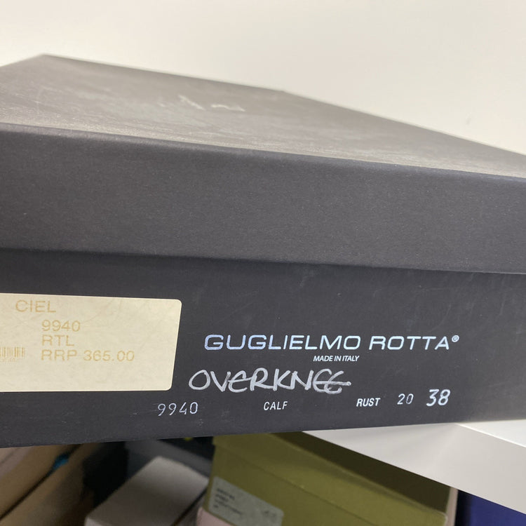 Guglielmo Rotta Boots UK5 EU 38 Knee High Chestnut Brown Leather HS001