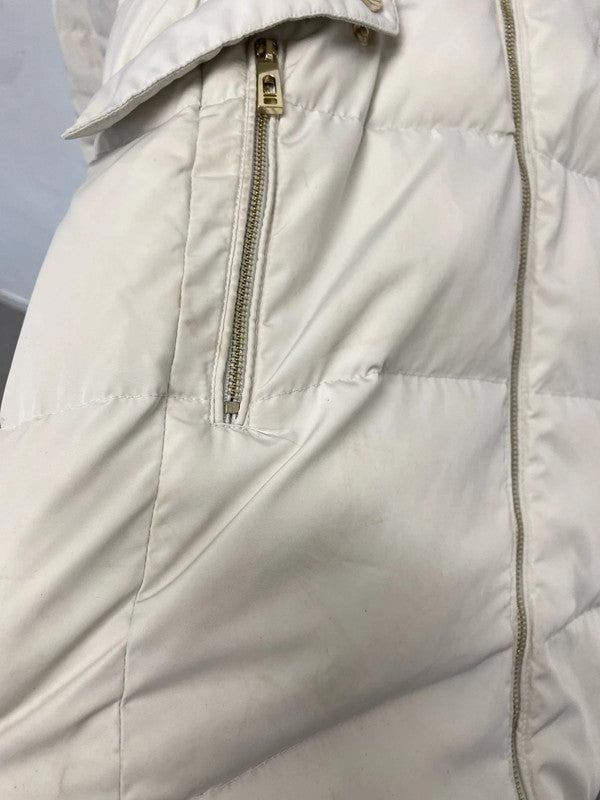 Gorgeous ivanka trump cream puffer faux fur hood coat UK M KM005