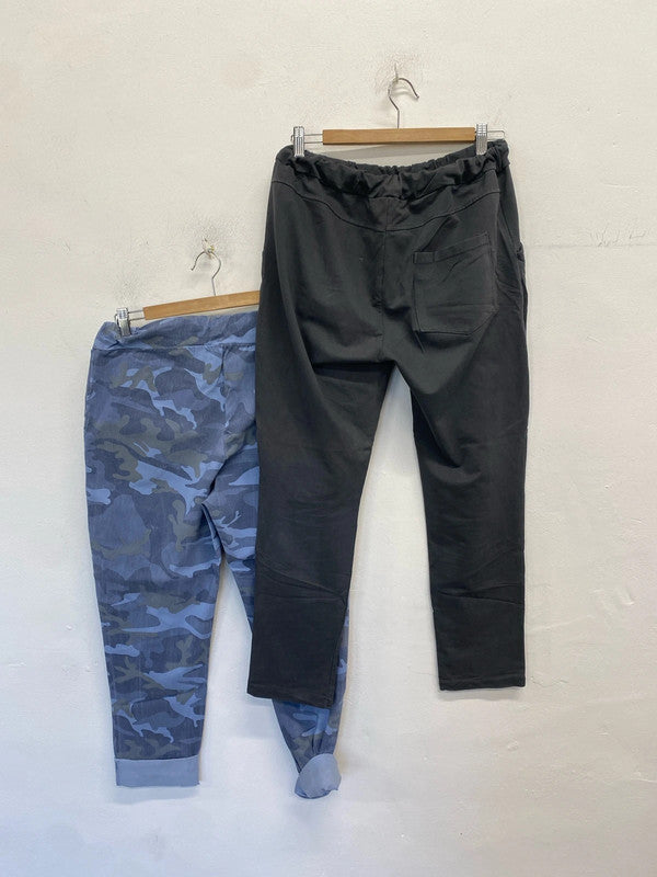 Lovely duo of joggers made in Italy Santa camo grey UK M SW001 #7