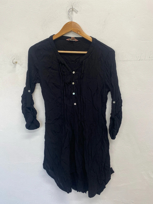 Stunning jolie moi black tunic top dress UK 14 LW005
