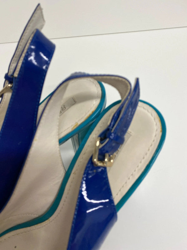 Fabulous Geox Respira Turquoise blue high block heel sling back Uk5 LW005