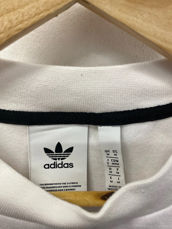 Adidas Sporty White & Black Graphic Logo Sweatshirt Size M KN002