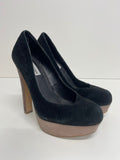 Stunning Steve Madden Bevv Suede high heel Pumps UK5 Black PP546