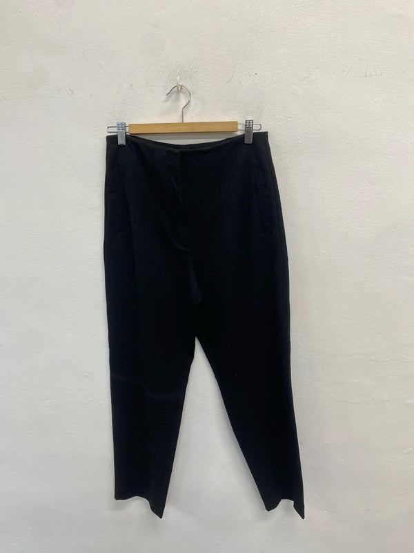 Lovely massimo Dutti black crop trouser UK 12 SS002