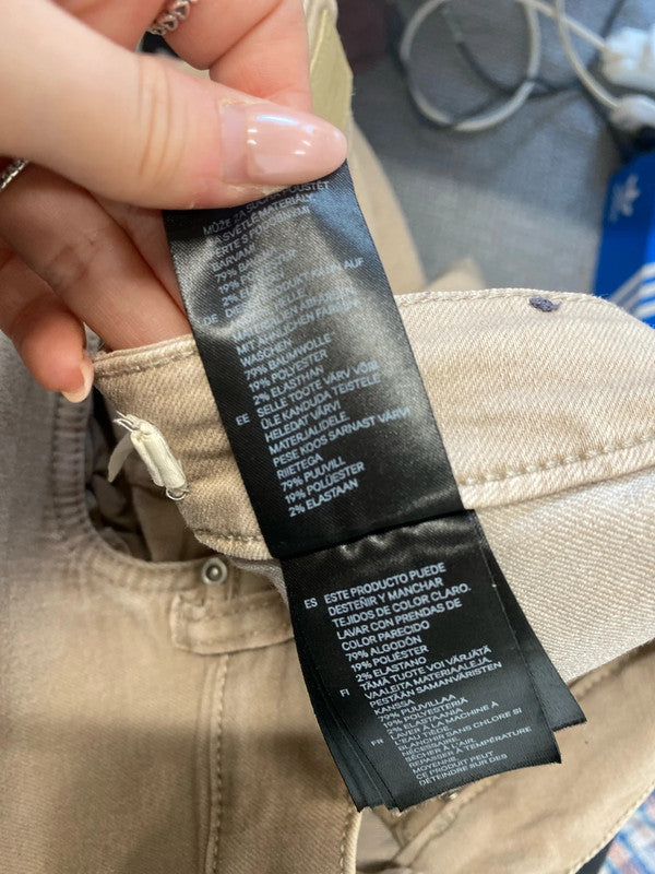 Lovely H&M sand straight jeans casual UK 14 KM003