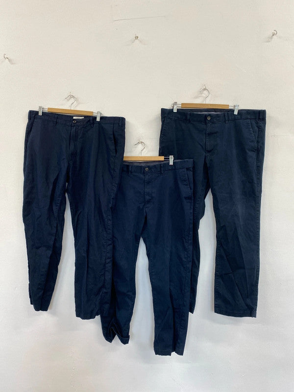 M&S Navy chinos Uk42 W 31L / 29L Trio #92 JS004