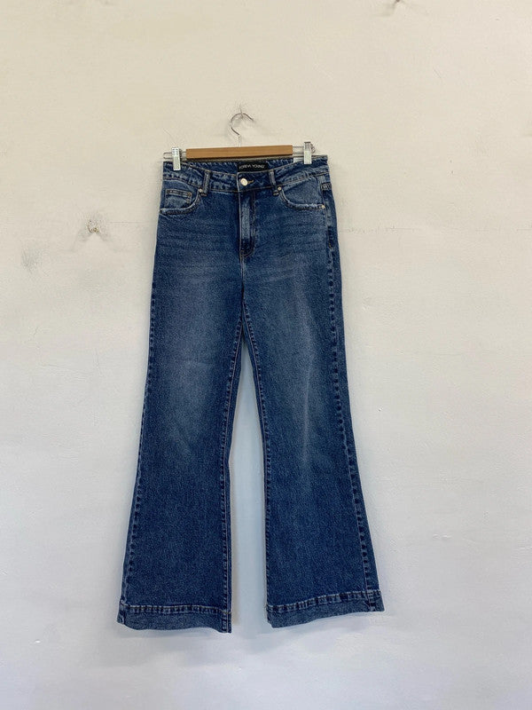 Fabulous Foreva Young wide leg flare high waist jeans Uk10 CD001