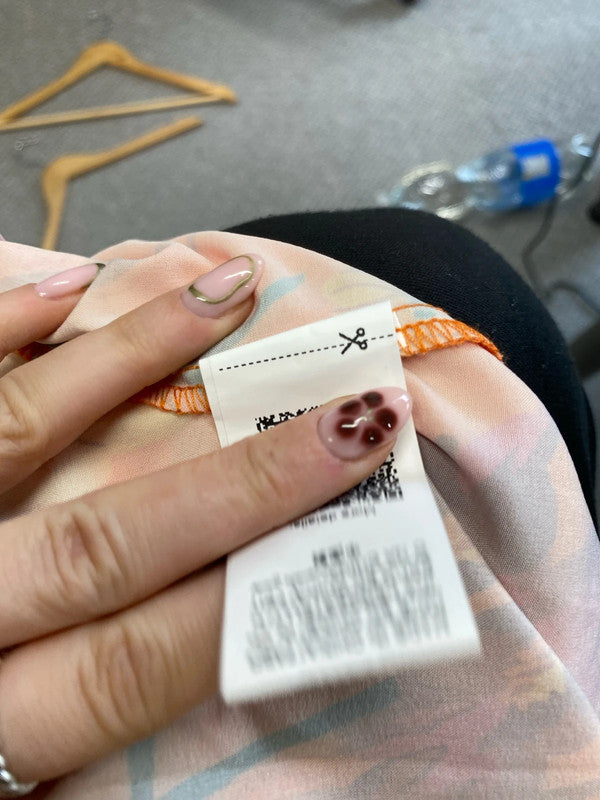 Stunning Shein orange yellow floral midi summers dress UK S LL003