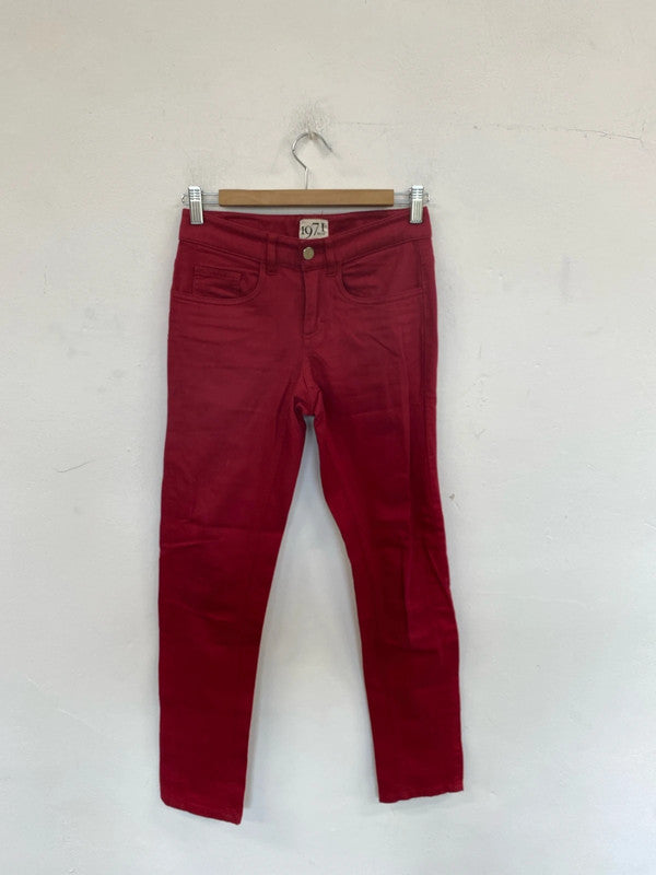 Reiss 1971 Fabulous Smith Cherry Red Skinny Jeans UK 4 MM005