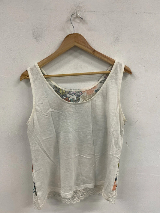 Next Fabulous Floral Lace Accent Loose Fit Vest Top UK 14 JW002