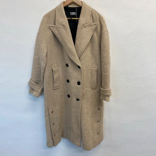 Fabulous Karl Lagerfeld Oatmeal biscuit overcoat Uk12 JR001
